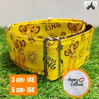 Collar Perro Rey León Martingale/Clic 3/5cm