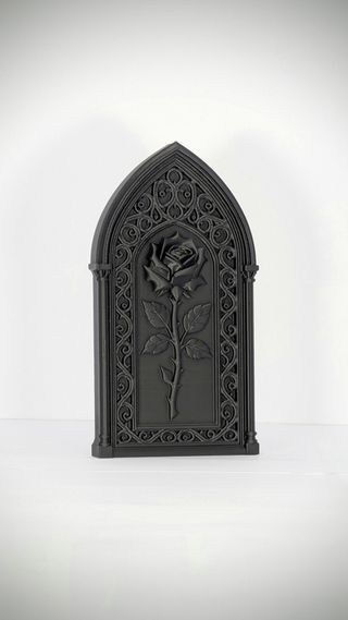 Quadro Gótico Rosa Negra Moldura Catedral