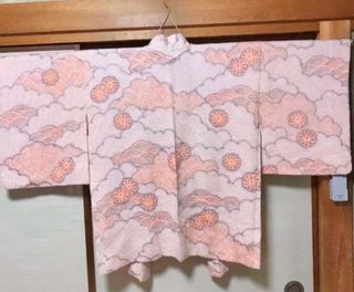 Haori Kimono seda antiguo flor shibori