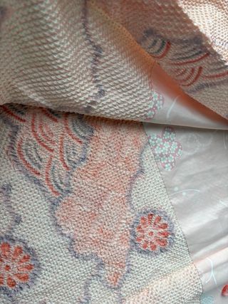 Haori Kimono seda antiguo flor shibori