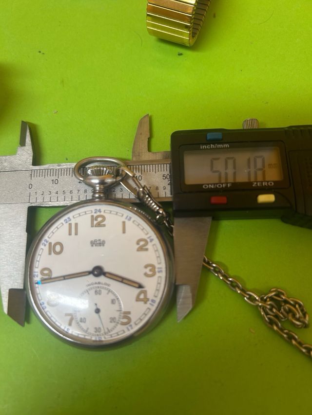 Reloj de bolsillo funcionando marca arsa 50 mm