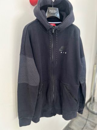 Felpa Nike con cappuccio zip grigia e nera