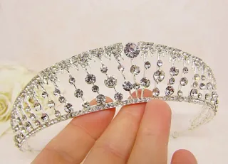 Tiara Novia Plata Brillante