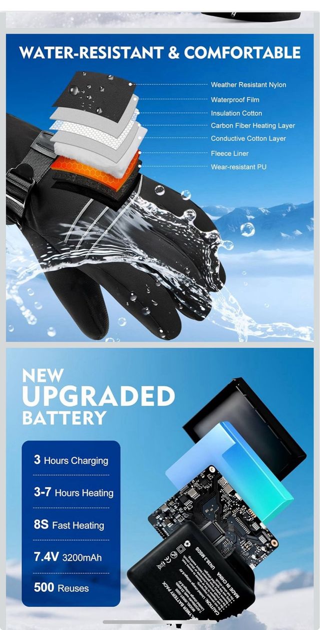 Guantes Calefactables Recargables ABXMAS
