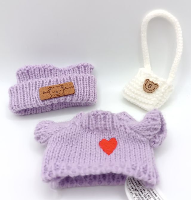 Vestito Labubu Outfit Tris Cuore Heart Doll NUOVO