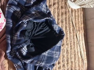 Falda Mini Cuadros Azul y Blanco