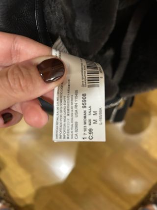 Cazadora Piel Vuelta Mango Negra