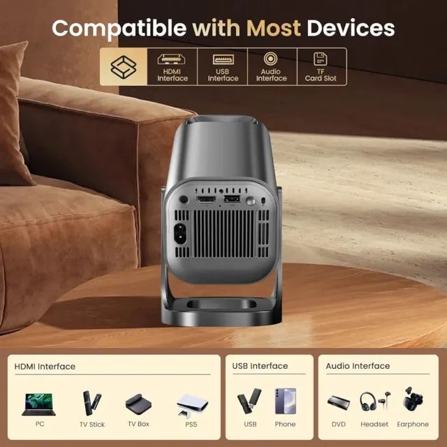 Proyector Portátil WiFi 6 Bluetooth 5.4 1080P