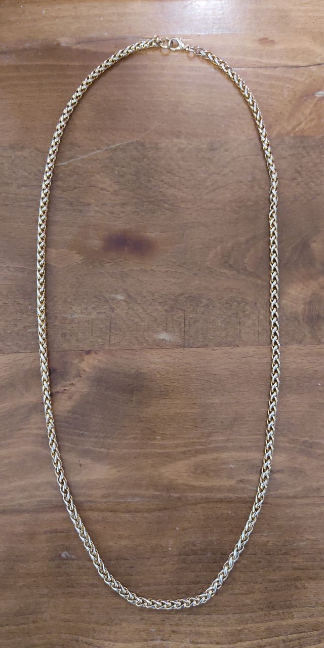 Collar largo dorado cadena/cordón de espiga