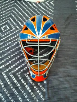 Casco de Hockey Naranja y Azul