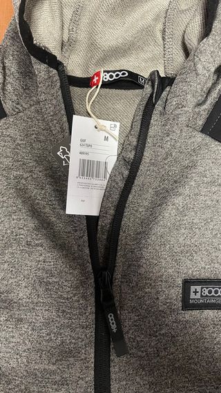 Sudadera +8000 Gris con Capucha Talla M