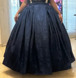 Falda de fallera azul marino