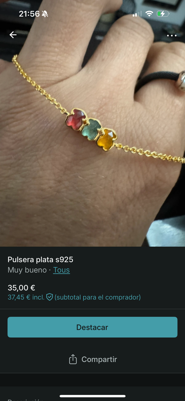 Pulsera Plata s925 Tous Multicolor
