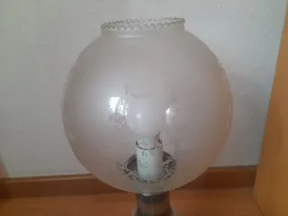 Lámpara Antigua Cristal de Mesa