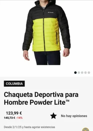 Cazadora Columbia hombre
Powder Lite talla M Nueva