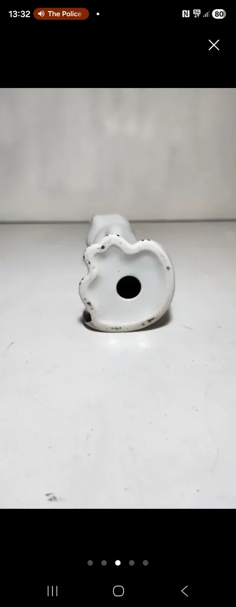 Figura Gato Cerámica Vintage Blanco y Negro