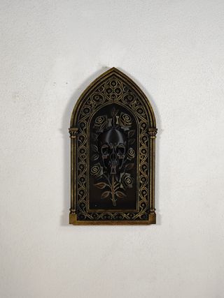 Arte de Parede Gótico Caveira Dourada