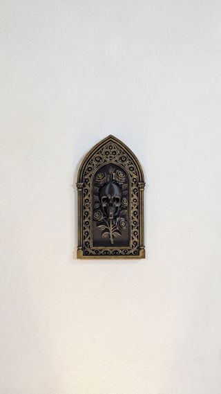 Arte de Parede Gótico Caveira Dourada