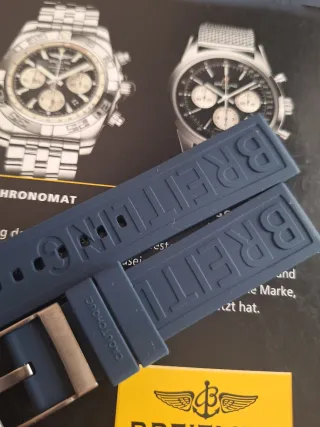 Para Breitling correa 22mm azul oscuro