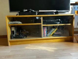 Mueble TV madera y cristal