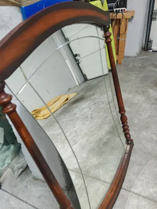 Espejo madera marco curvo