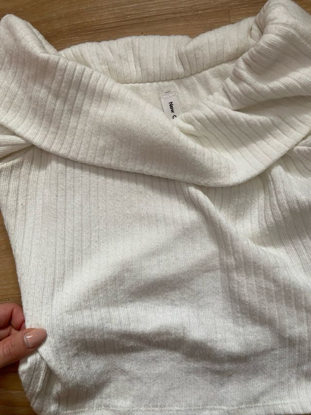 Jersey cuello barco blanco