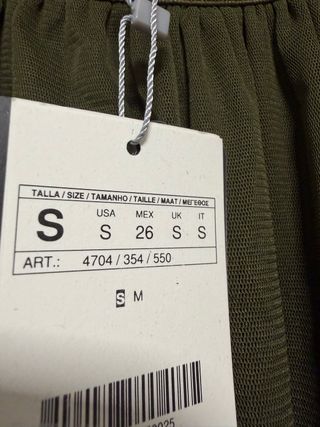 Falda larga Stradivarius verde S