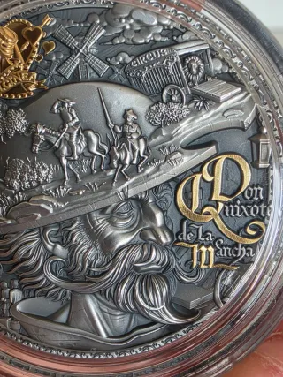 Moneda Don Quijote 2 Oz Plata 2024