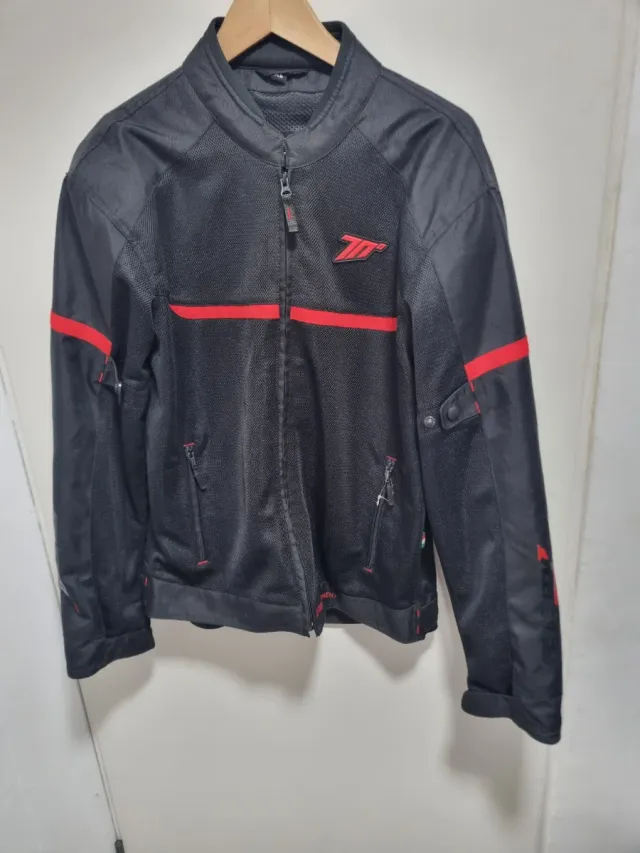 Cazadora Moto Verano Hombre XL Negra Roja