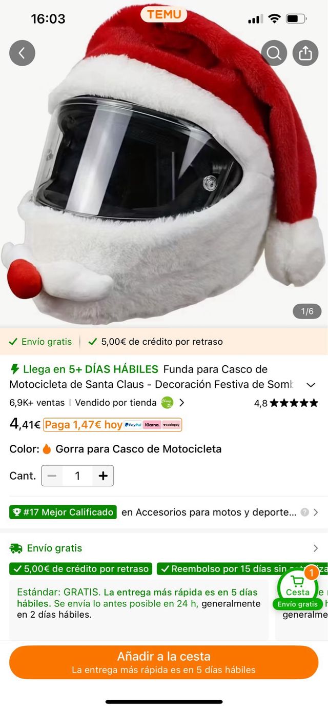 Funda Casco Navidad Motocicleta