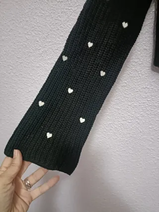 Jersey Zara Negro Corazones