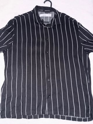 Camisa Bershka Talla XL Rayas Blancas