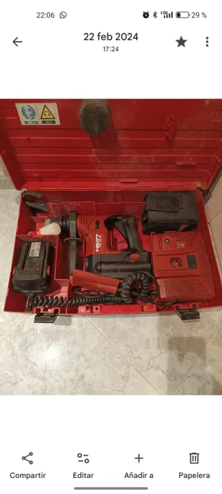 Taladro Hilti t6-A (no funciona la batería)