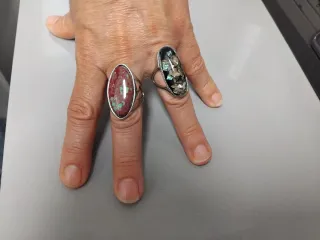 2 Anillos Piedras Grandes Diseño Moderno