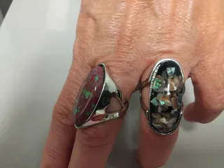 2 Anillos Piedras Grandes Diseño Moderno