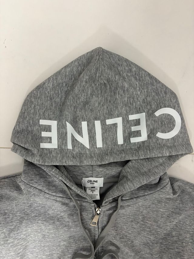 Giubbotto con cappuccio Celine grigio