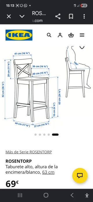 Sillas Barra Cocina Ikea Madera Blanca