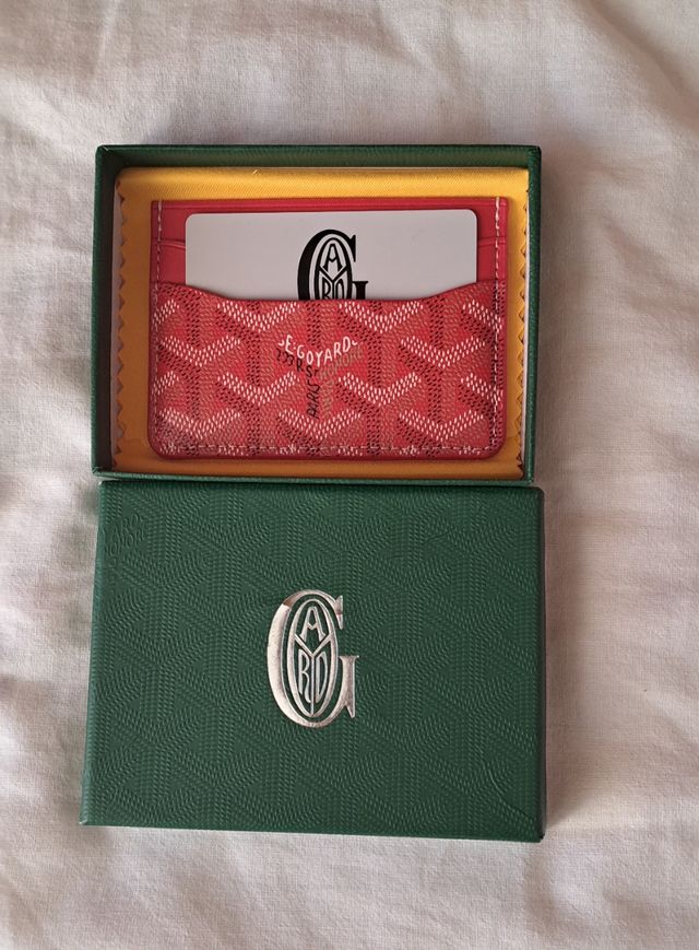 Porta carte Goyard in pelle rosso