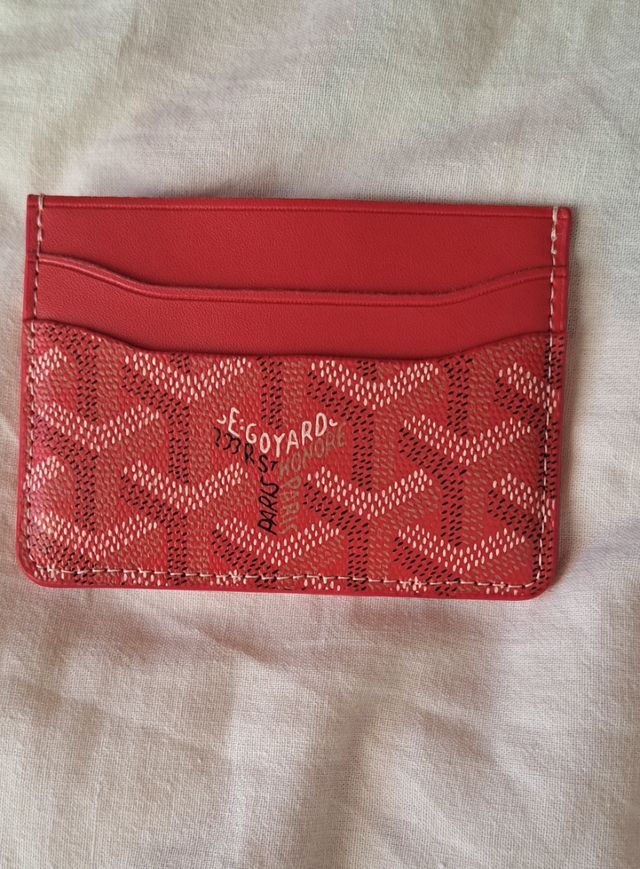 Porta carte Goyard in pelle rosso
