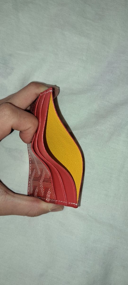 Porta carte Goyard in pelle rosso
