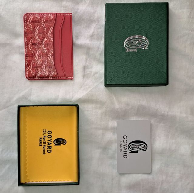 Porta carte Goyard in pelle rosso