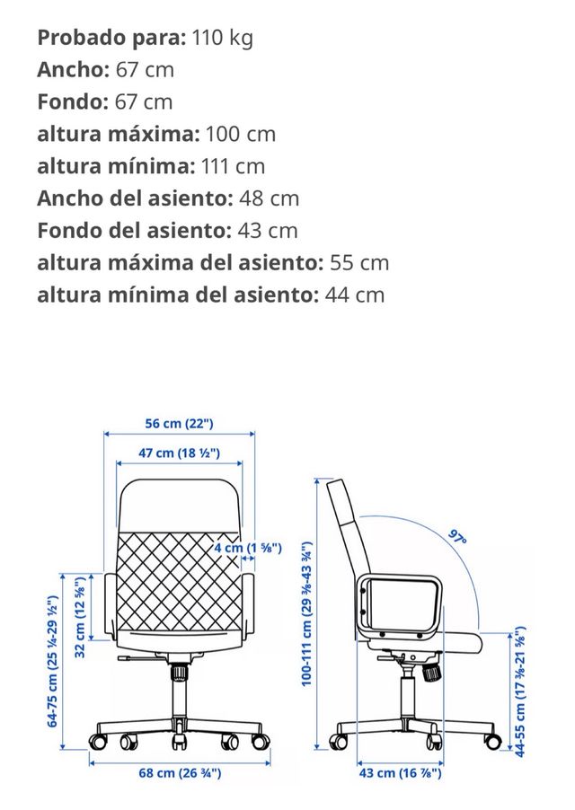 Sedia da scrivania IKEA RENBERGET girevole