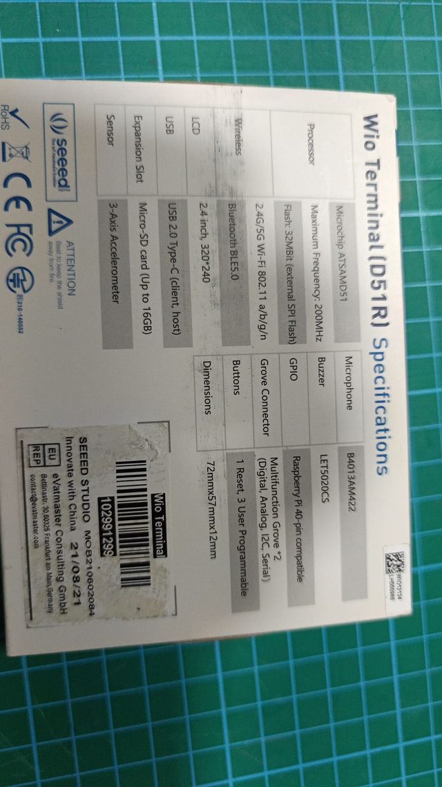 Placa Desarrollo Wio Terminal D51R Seeed Studio