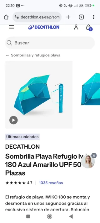 Sombrilla Refugio Playa Bebé