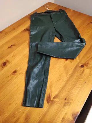 Pantaloni donna pelle verde