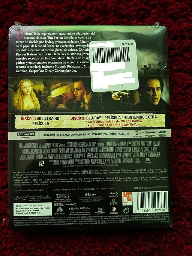 Sleepy Hollow Steelbook 4K UHD + Blu-ray