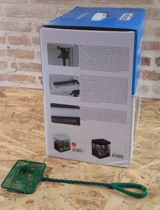 Acuario cristal blanco,7L, LED y Filtro