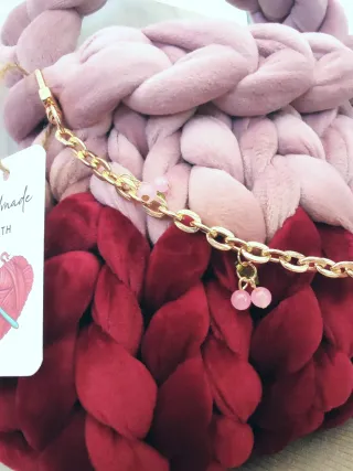 Pochette bicolore rosa e bordeaux chunky bag