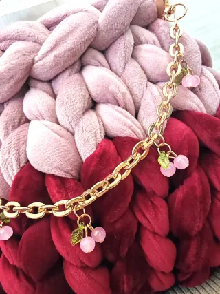 Pochette bicolore rosa e bordeaux chunky bag