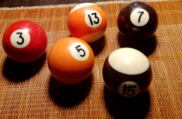 5 Mini Palle da Biliardo Numerate